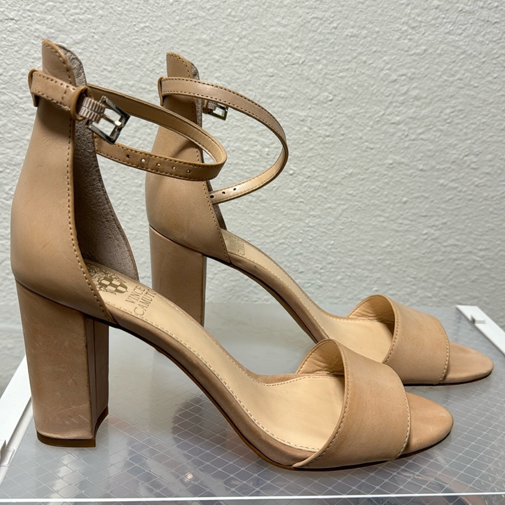 Vince Camuto Tan Block Heel Sandals